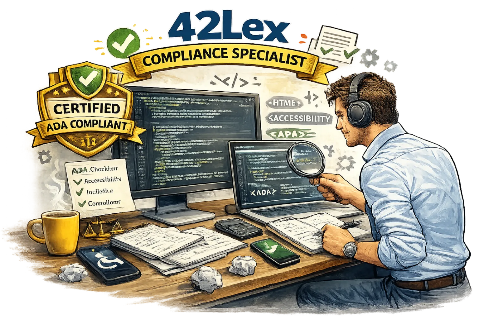 Business owner with certified accessible website