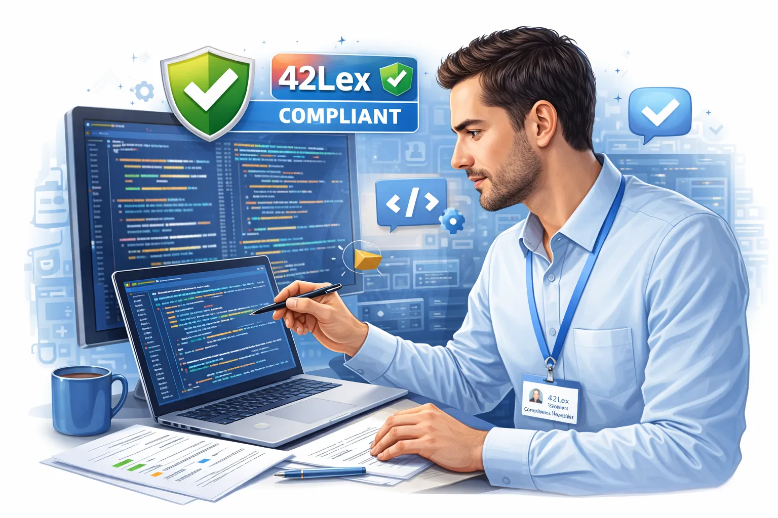 42Lex compliance specialist reviewing remediation code